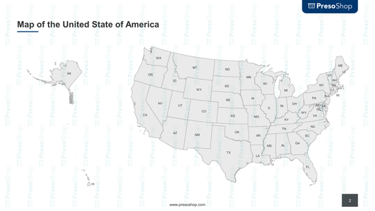 Map of the united states of America